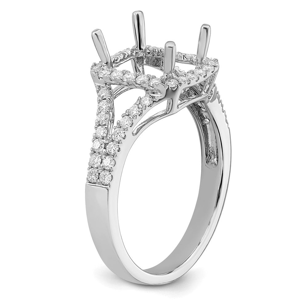 True Origin Lab Grown Diamond VS+ F+ Semi-Mount Emerald Halo Engagement Ring