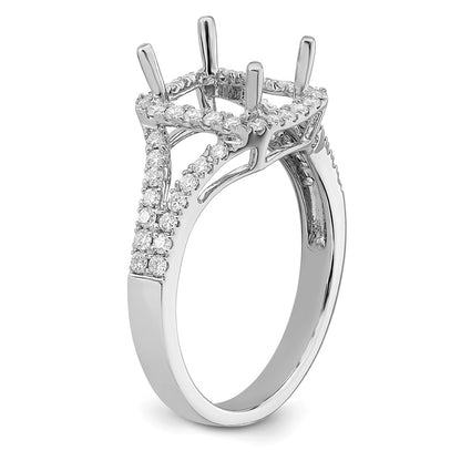 True Origin Lab Grown Diamond VS+ F+ Semi-Mount Emerald Halo Engagement Ring
