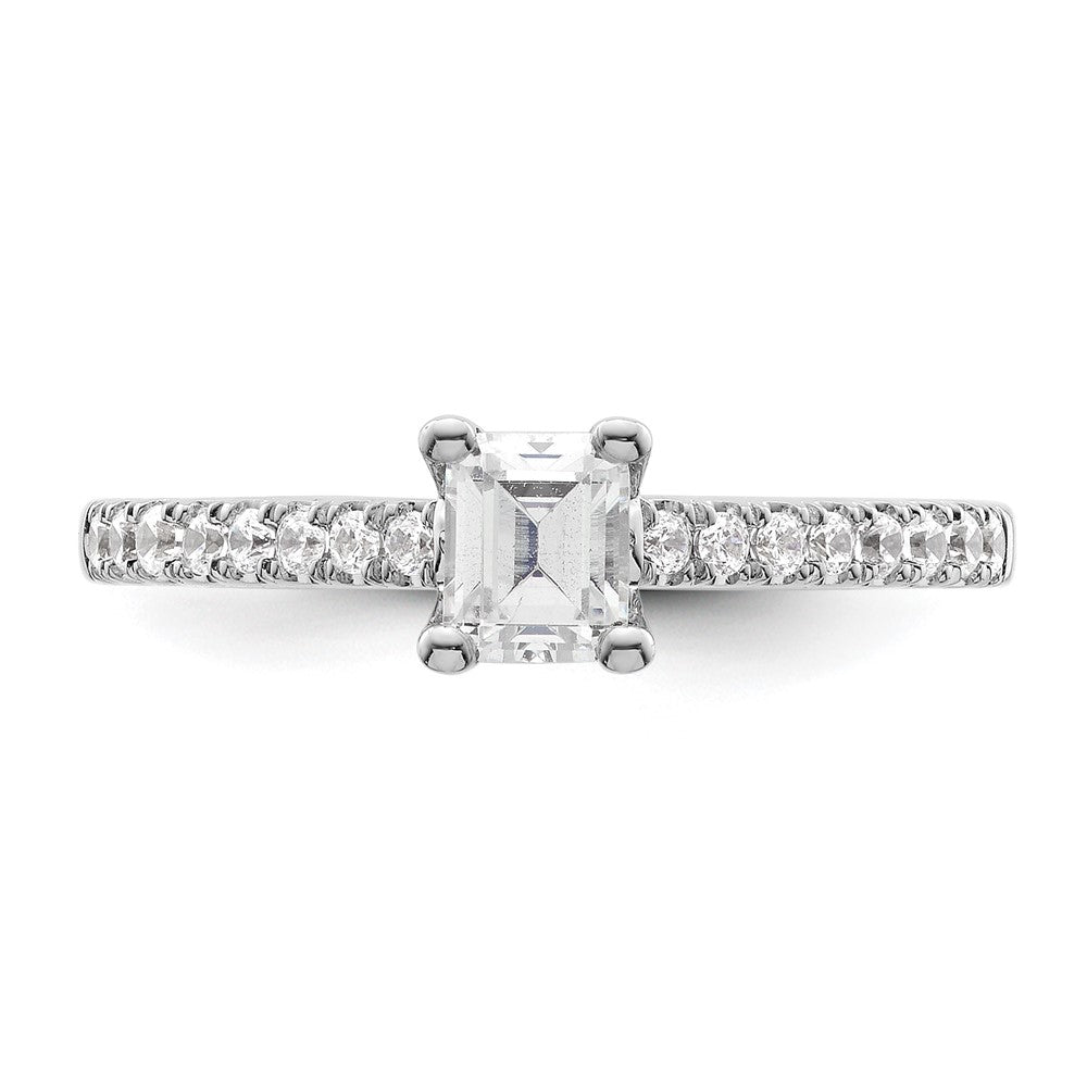 True Origin Lab Grown Diamond VS+ F+ Semi-Mount Emerald Engagement Ring