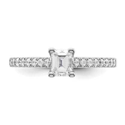 True Origin Lab Grown Diamond VS+ F+ Semi-Mount Emerald Engagement Ring