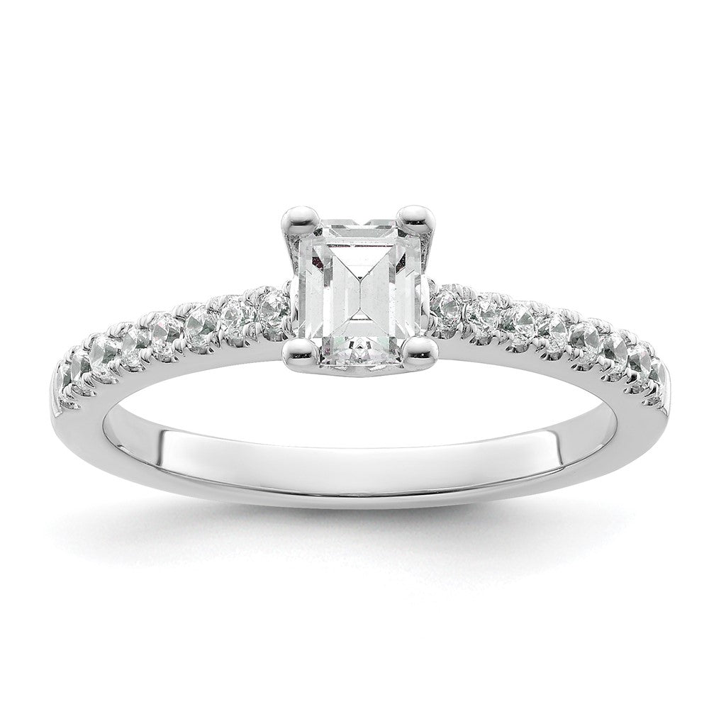 True Origin Lab Grown Diamond VS+ F+ Semi-Mount Emerald Engagement Ring