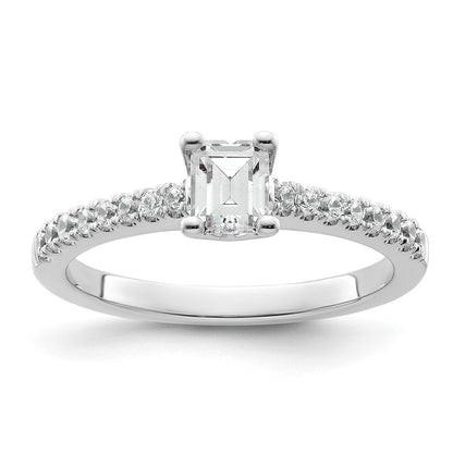 True Origin Lab Grown Diamond VS+ F+ Semi-Mount Emerald Engagement Ring
