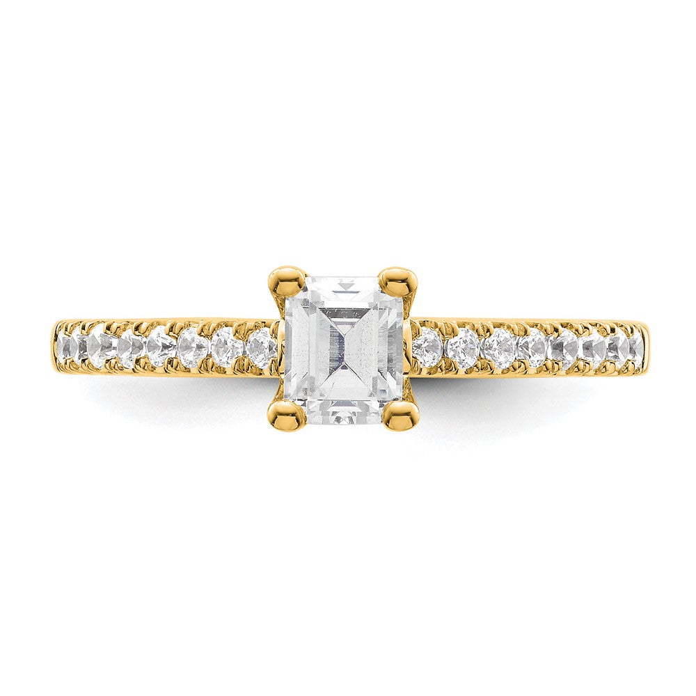 True Origin Lab Grown Diamond VS+ F+ Semi-Mount Emerald Engagement Ring