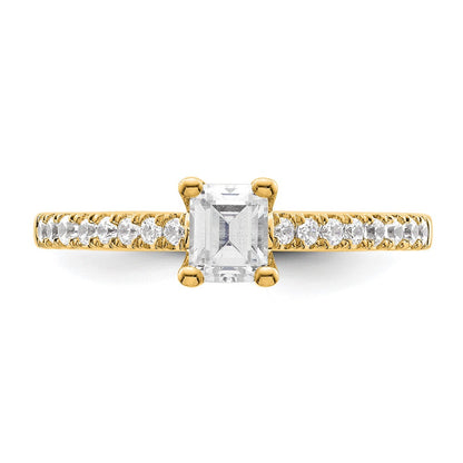 True Origin Lab Grown Diamond VS+ F+ Semi-Mount Emerald Engagement Ring