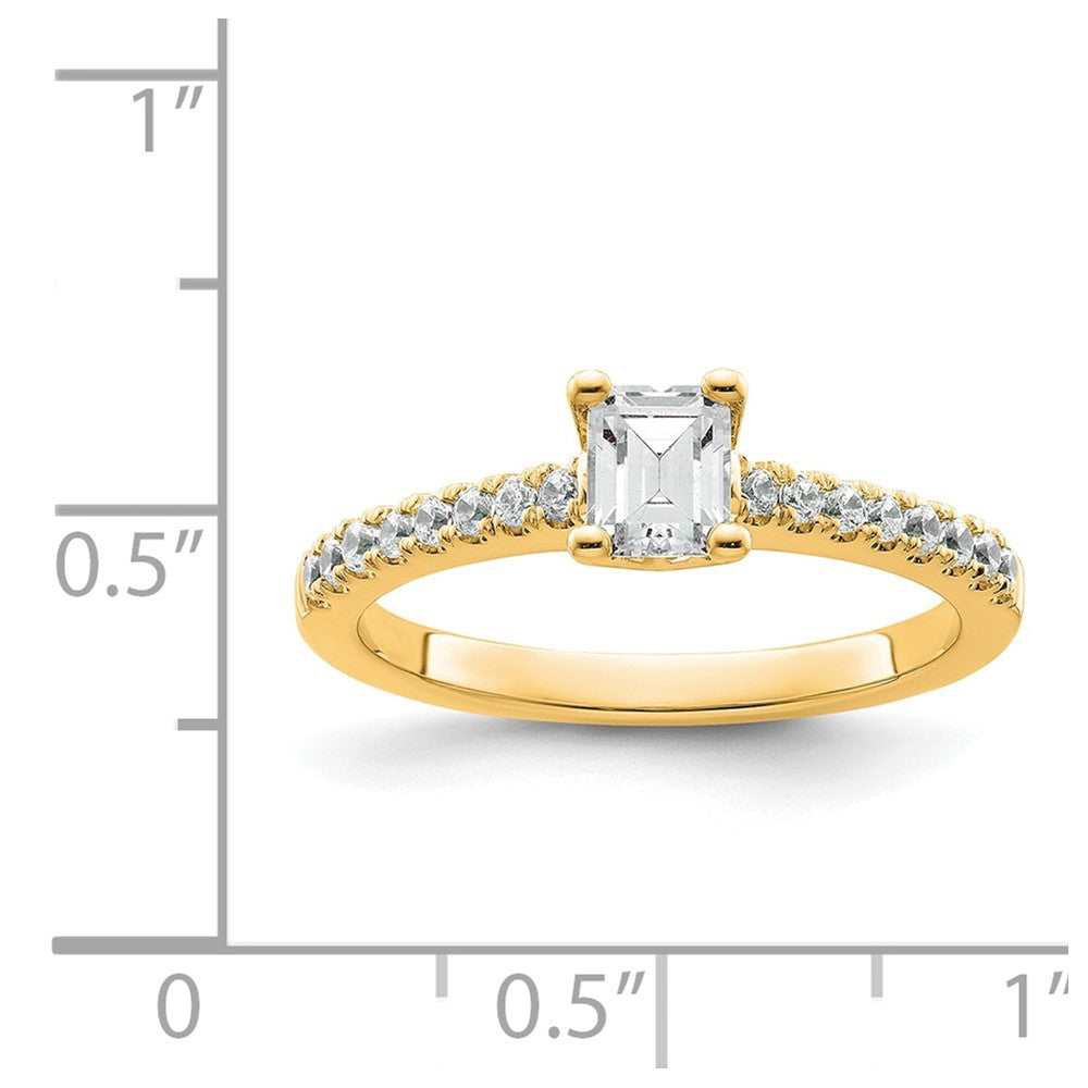 True Origin Lab Grown Diamond VS+ F+ Semi-Mount Emerald Engagement Ring