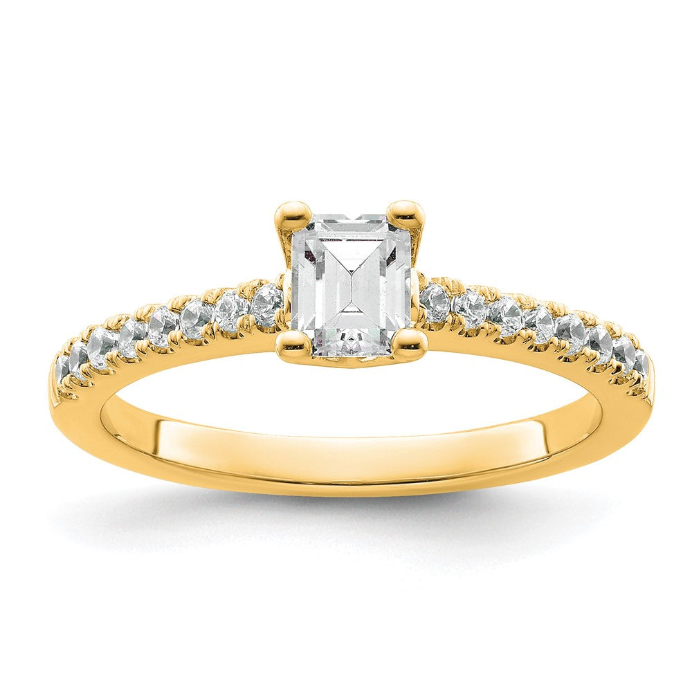 True Origin Lab Grown Diamond VS+ F+ Semi-Mount Emerald Engagement Ring