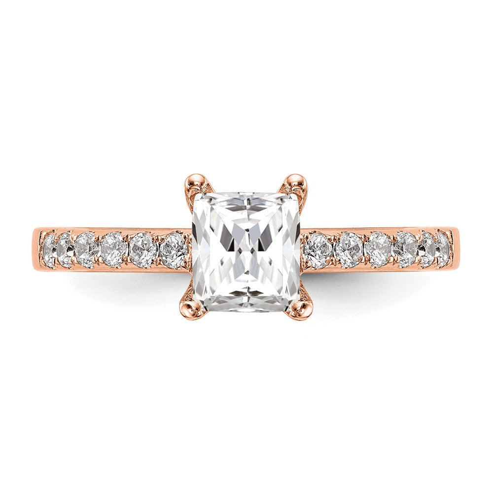 True Origin Lab Grown Diamond VS+ F+ Semi-Mount Emerald Engagement Ring