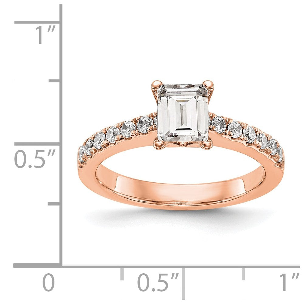True Origin Lab Grown Diamond VS+ F+ Semi-Mount Emerald Engagement Ring