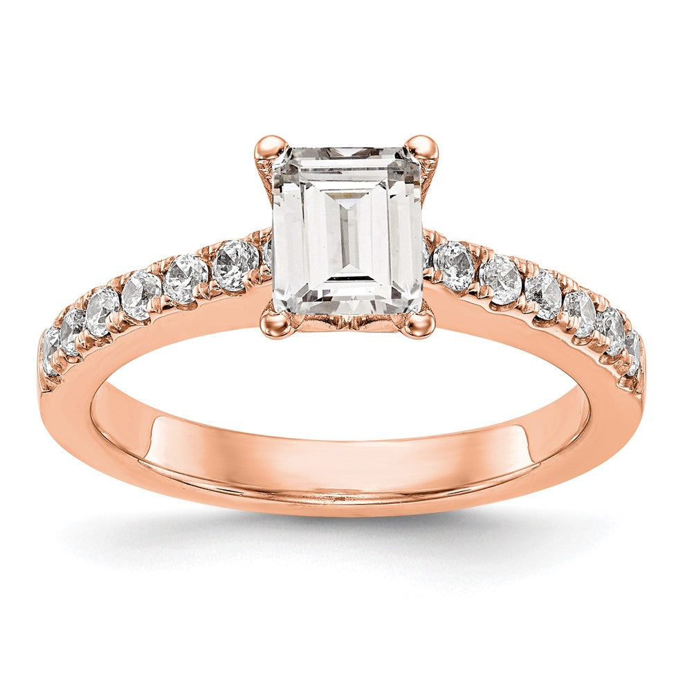 True Origin Lab Grown Diamond VS+ F+ Semi-Mount Emerald Engagement Ring