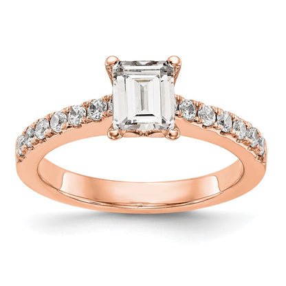 True Origin Lab Grown Diamond VS+ F+ Semi-Mount Emerald Engagement Ring