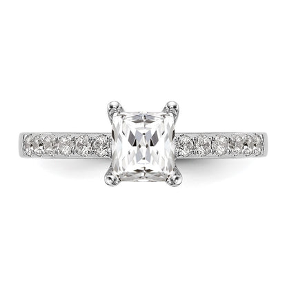 True Origin Lab Grown Diamond VS+ F+ Semi-Mount Emerald Engagement Ring