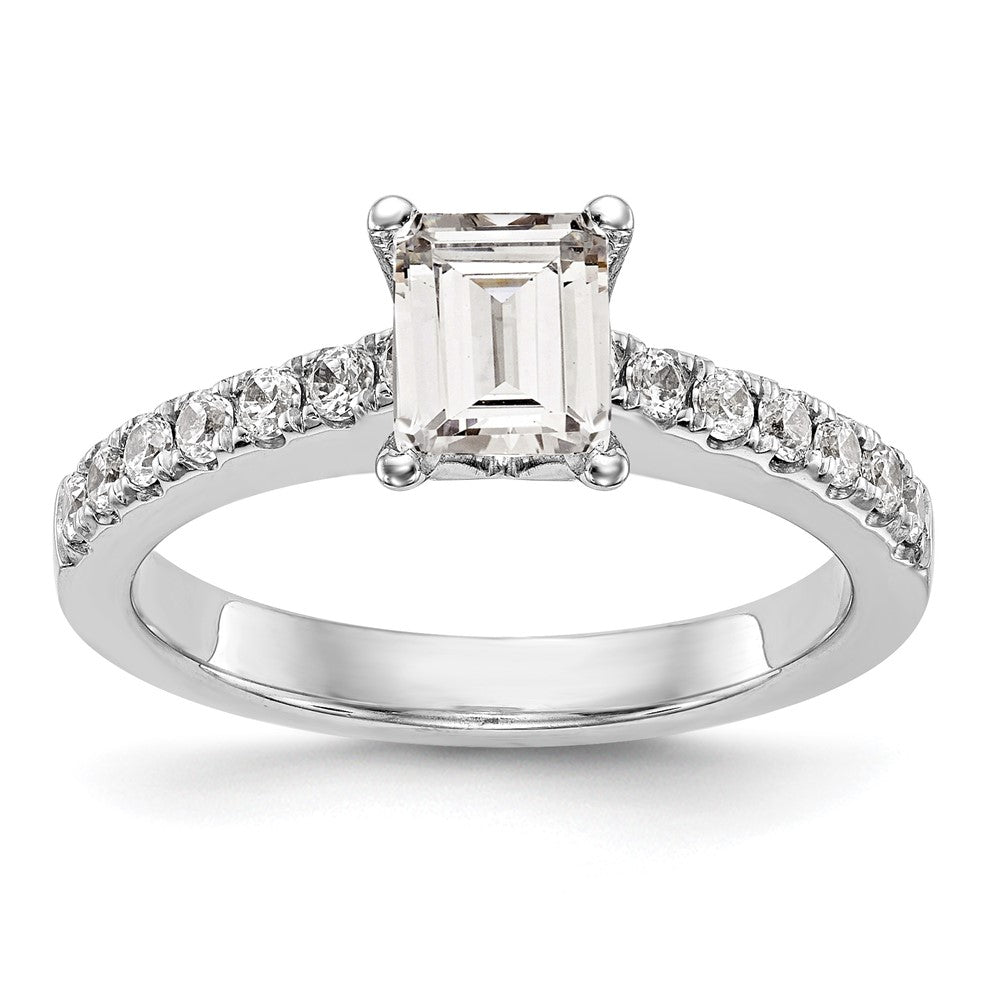 True Origin Lab Grown Diamond VS+ F+ Semi-Mount Emerald Engagement Ring
