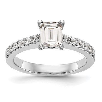 True Origin Lab Grown Diamond VS+ F+ Semi-Mount Emerald Engagement Ring