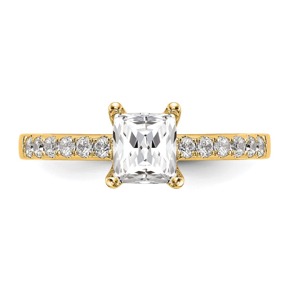 True Origin Lab Grown Diamond VS+ F+ Semi-Mount Emerald Engagement Ring