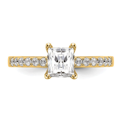 True Origin Lab Grown Diamond VS+ F+ Semi-Mount Emerald Engagement Ring