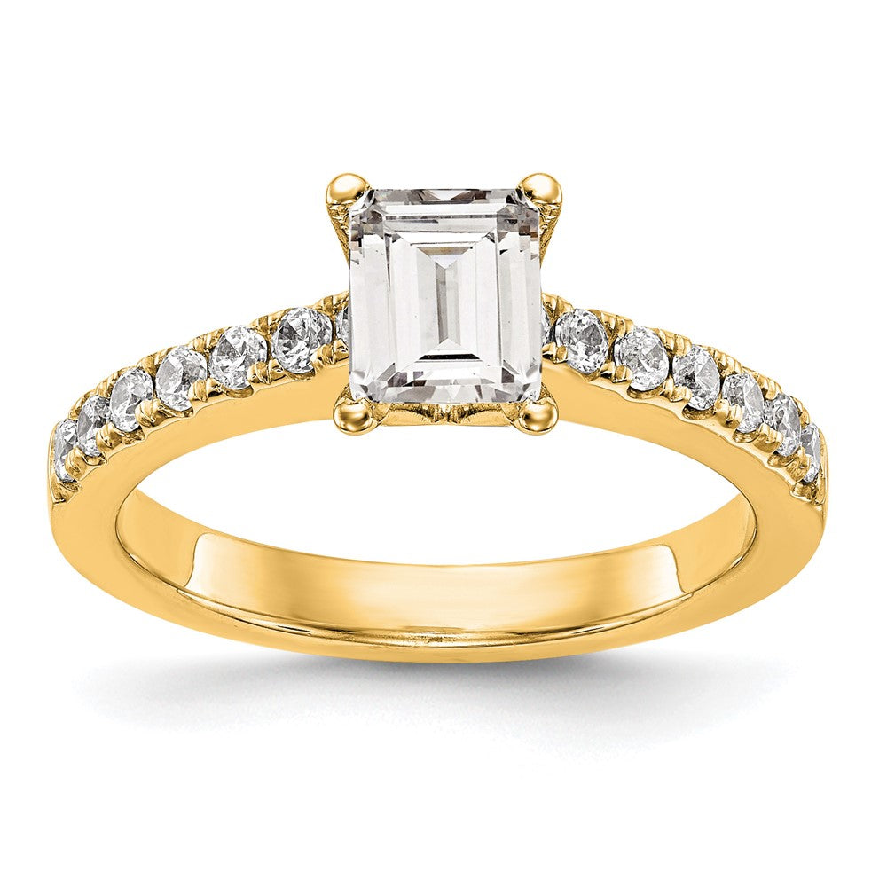 True Origin Lab Grown Diamond VS+ F+ Semi-Mount Emerald Engagement Ring
