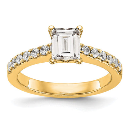 True Origin Lab Grown Diamond VS+ F+ Semi-Mount Emerald Engagement Ring