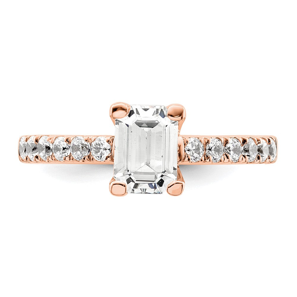 True Origin Lab Grown Diamond VS+ F+ Semi-Mount Emerald Engagement Ring