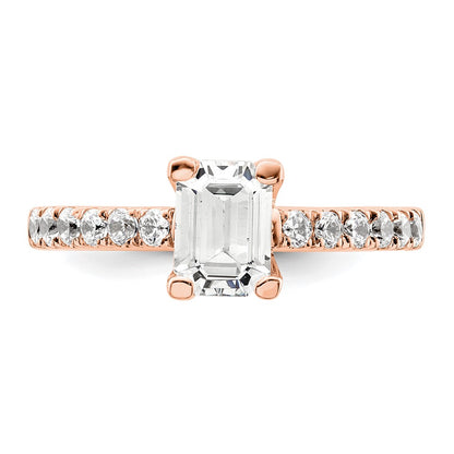 True Origin Lab Grown Diamond VS+ F+ Semi-Mount Emerald Engagement Ring