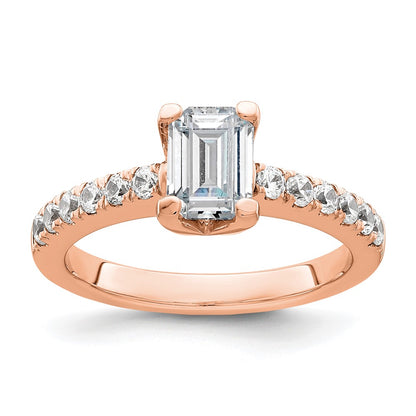 True Origin Lab Grown Diamond VS+ F+ Semi-Mount Emerald Engagement Ring