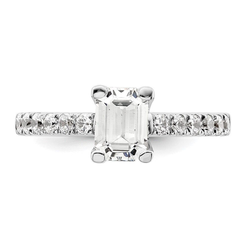 True Origin Lab Grown Diamond VS+ F+ Semi-Mount Emerald Engagement Ring