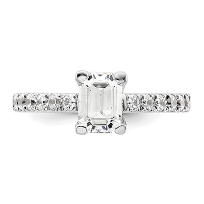 True Origin Lab Grown Diamond VS+ F+ Semi-Mount Emerald Engagement Ring