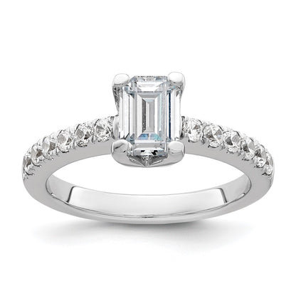 True Origin Lab Grown Diamond VS+ F+ Semi-Mount Emerald Engagement Ring