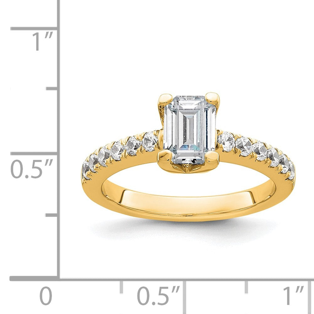 True Origin Lab Grown Diamond VS+ F+ Semi-Mount Emerald Engagement Ring