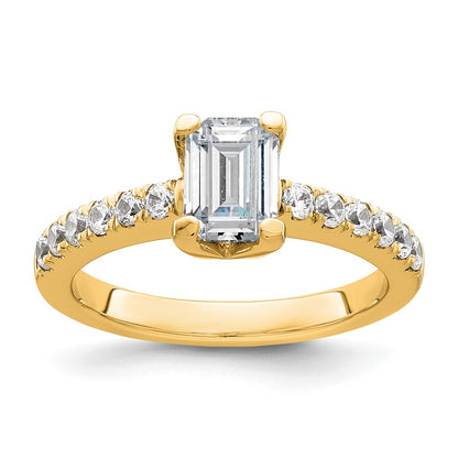 True Origin Lab Grown Diamond VS+ F+ Semi-Mount Emerald Engagement Ring