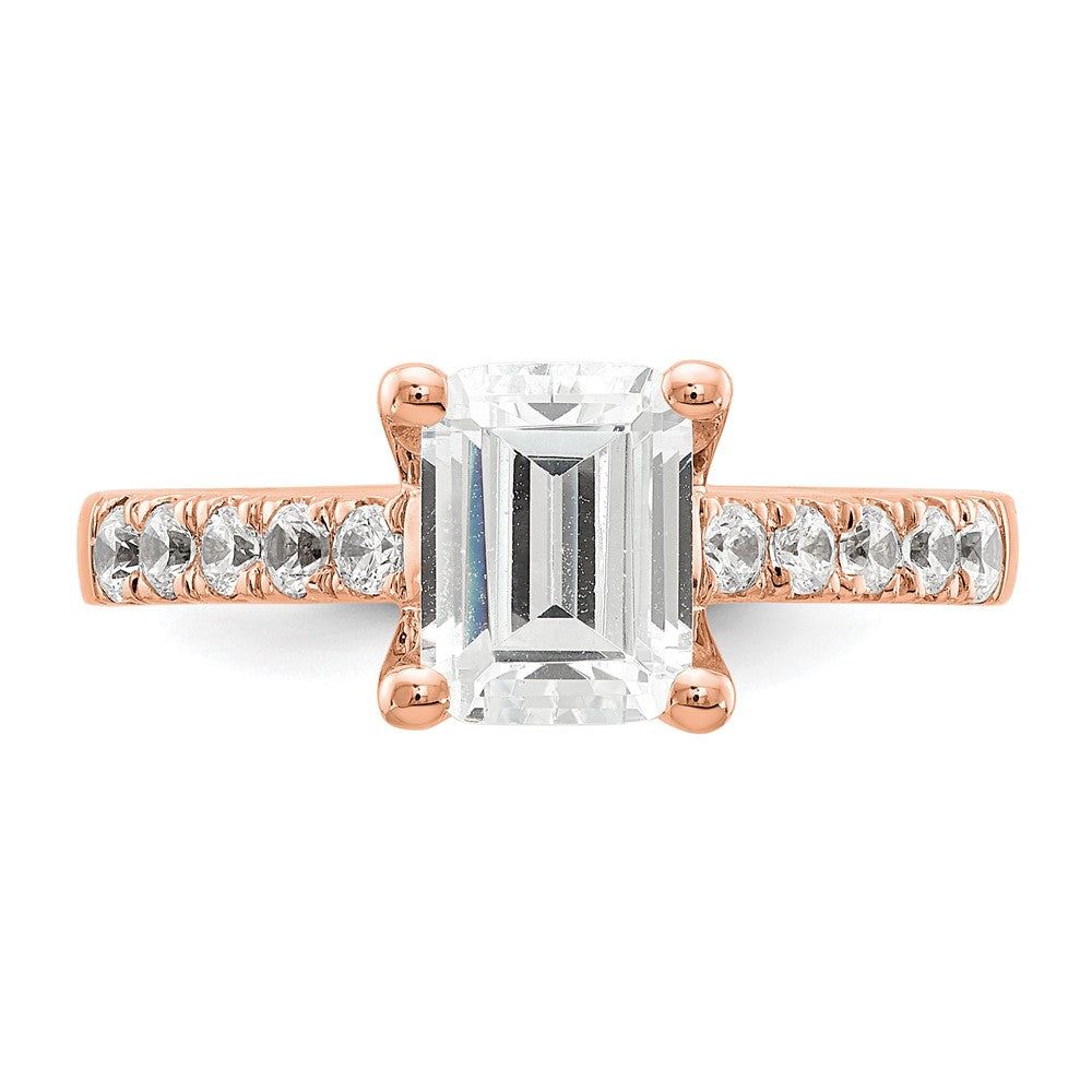 True Origin Lab Grown Diamond VS+ F+ Semi-Mount Emerald Engagement Ring