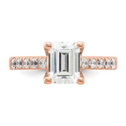 True Origin Lab Grown Diamond VS+ F+ Semi-Mount Emerald Engagement Ring