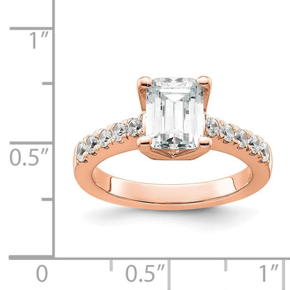 True Origin Lab Grown Diamond VS+ F+ Semi-Mount Emerald Engagement Ring