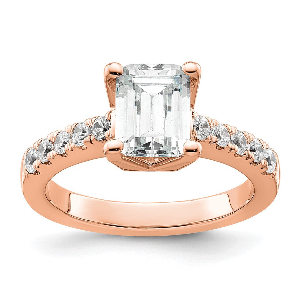 True Origin Lab Grown Diamond VS+ F+ Semi-Mount Emerald Engagement Ring