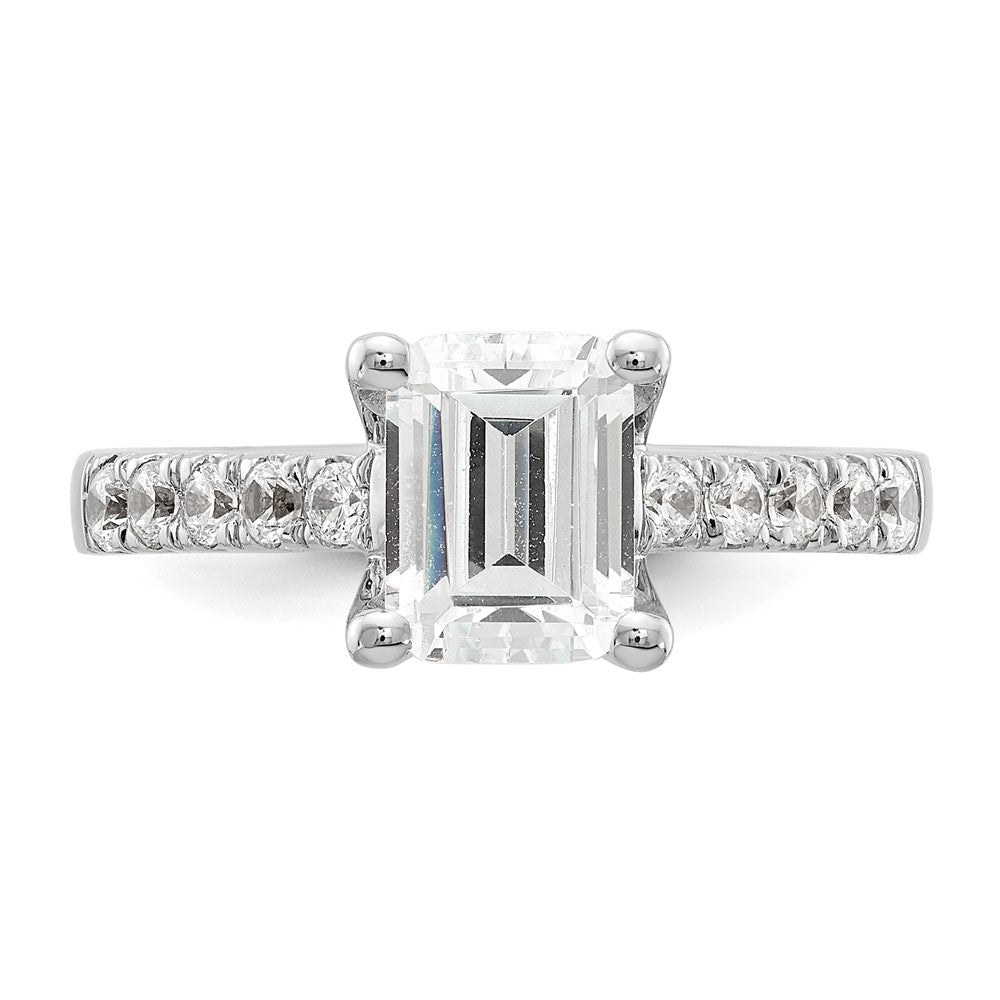 True Origin Lab Grown Diamond VS+ F+ Semi-Mount Emerald Engagement Ring