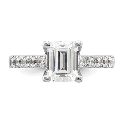 True Origin Lab Grown Diamond VS+ F+ Semi-Mount Emerald Engagement Ring