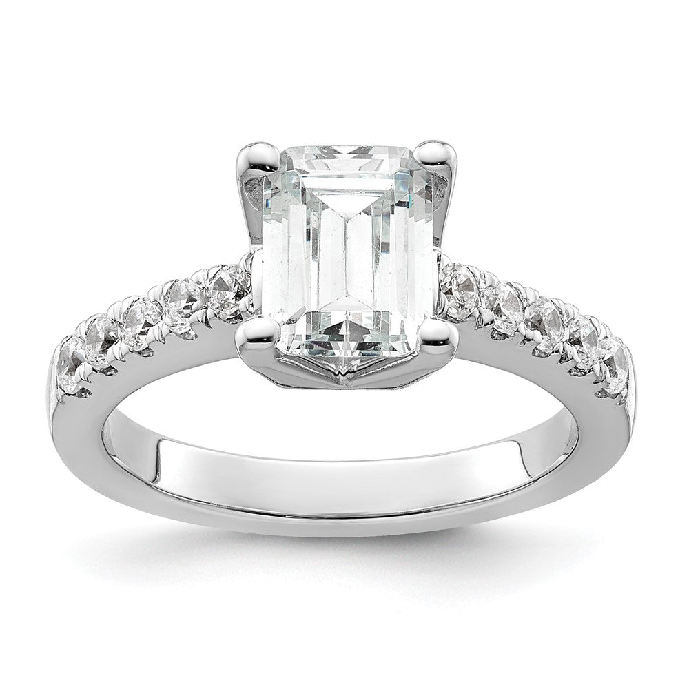 True Origin Lab Grown Diamond VS+ F+ Semi-Mount Emerald Engagement Ring