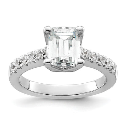 True Origin Lab Grown Diamond VS+ F+ Semi-Mount Emerald Engagement Ring
