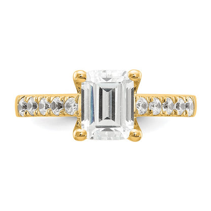 True Origin Lab Grown Diamond VS+ F+ Semi-Mount Emerald Engagement Ring