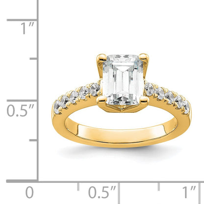 True Origin Lab Grown Diamond VS+ F+ Semi-Mount Emerald Engagement Ring