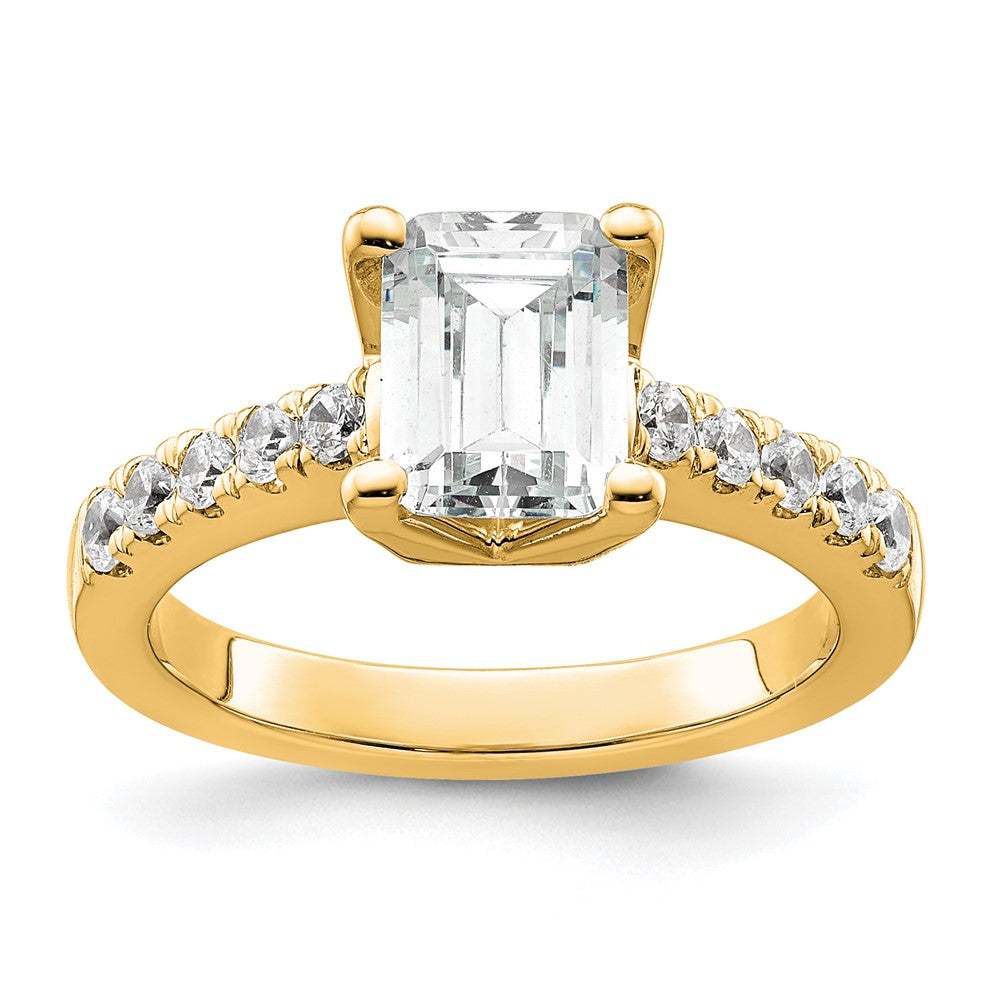 True Origin Lab Grown Diamond VS+ F+ Semi-Mount Emerald Engagement Ring