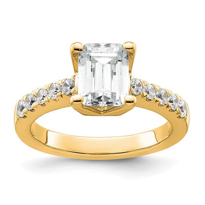 True Origin Lab Grown Diamond VS+ F+ Semi-Mount Emerald Engagement Ring