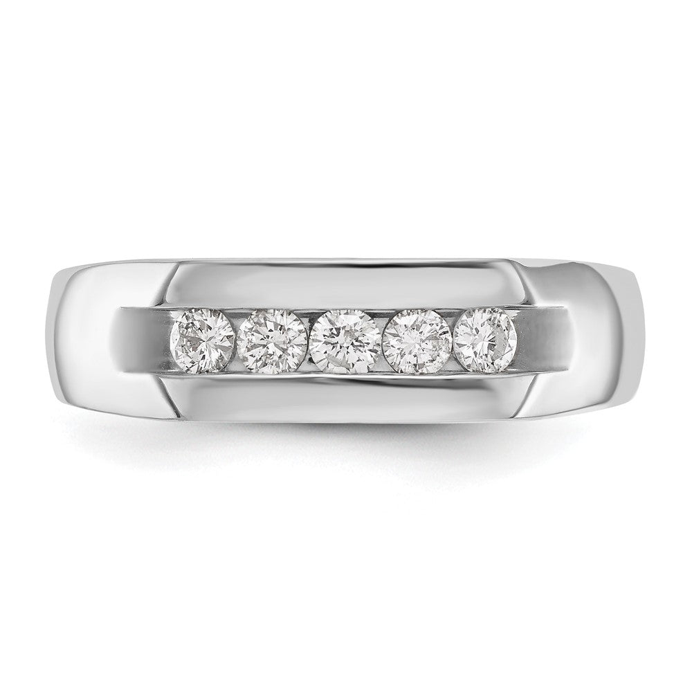 True Origin Men's Lab Grown Diamond VS+ F+ Complete Channel Five Stone Band