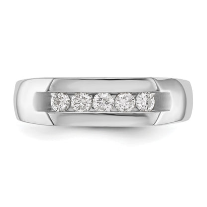 True Origin Men's Lab Grown Diamond VS+ F+ Complete Channel Five Stone Band