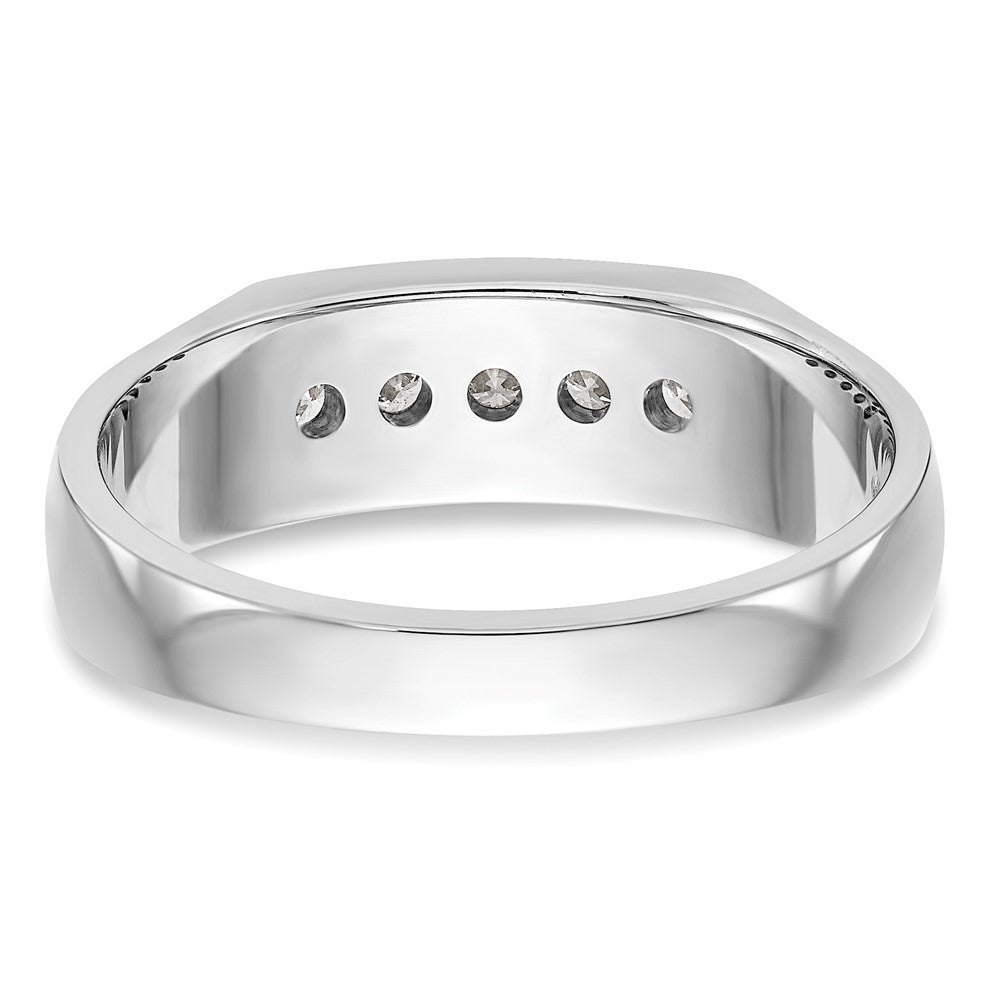 True Origin Men's Lab Grown Diamond VS+ F+ Complete Channel Five Stone Band