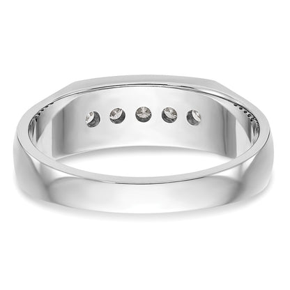 True Origin Men's Lab Grown Diamond VS+ F+ Complete Channel Five Stone Band