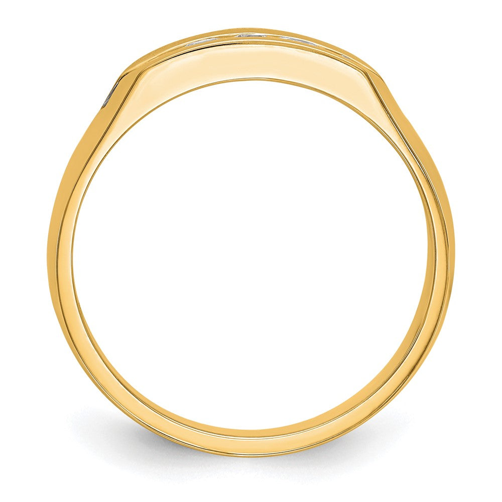 True Origin Men's Lab Grown Diamond VS+ F+ Complete Channel Five Stone Band