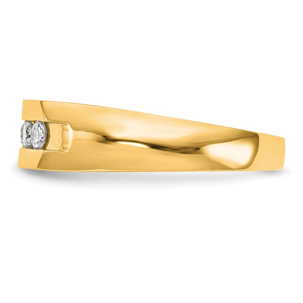 True Origin Men's Lab Grown Diamond VS+ F+ Complete Channel Five Stone Band
