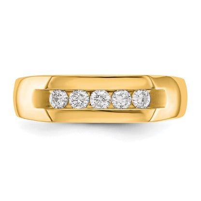 True Origin Men's Lab Grown Diamond VS+ F+ Complete Channel Five Stone Band