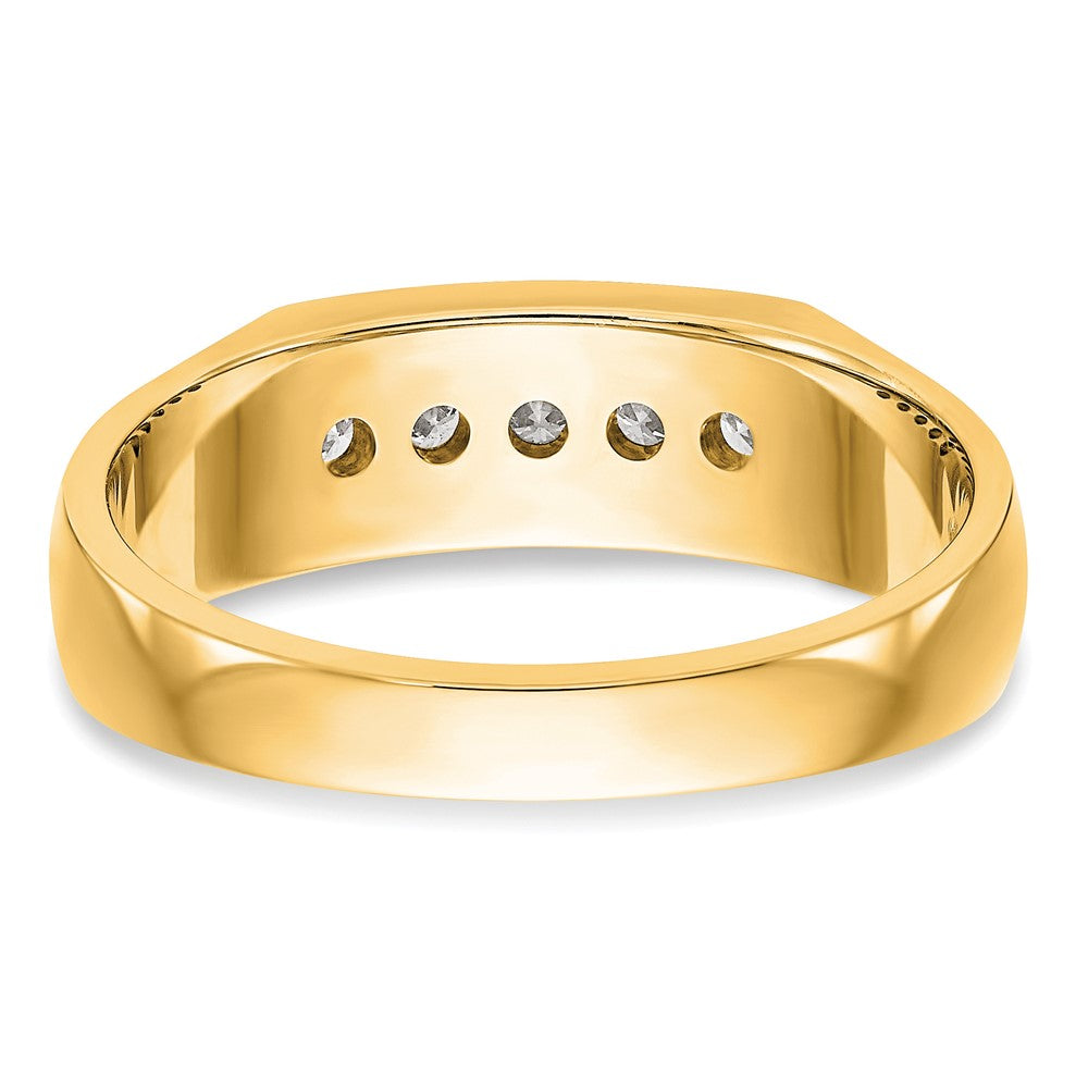 True Origin Men's Lab Grown Diamond VS+ F+ Complete Channel Five Stone Band