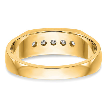 True Origin Men's Lab Grown Diamond VS+ F+ Complete Channel Five Stone Band
